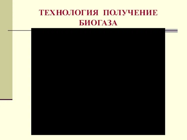 ТЕХНОЛОГИЯ ПОЛУЧЕНИЕ БИОГАЗА