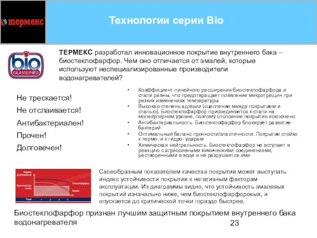 Технологии серии Bio Коэффициент линейного расширения биостеклофарфора и стали равны, что предотвращает