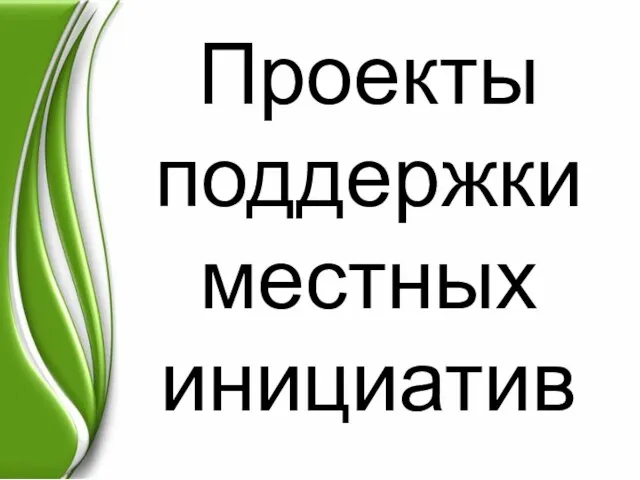 Проекты поддержки местных инициатив