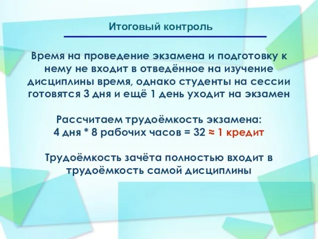 Время на проведение экзамена и подготовку к нему не входит в отведённое