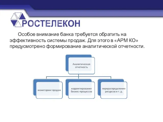 Особое внимание банка требуется обратить на эффективность системы продаж. Для этого в