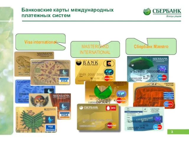 Visa international MASTERCARD INTERNATIONAL Сбербанк Maestro Банковские карты международных платежных систем