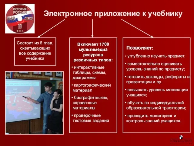 Электронное приложение к учебнику Состоит из 6 глав, охватывающих все содержание учебника