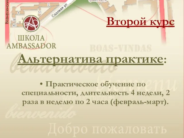 Альтернатива практике: Практическое обучение по специальности, длительность 4 недели, 2 раза в