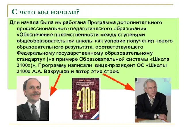 С чего мы начали? Для начала была выработана Программа дополнительного профессионального педагогического