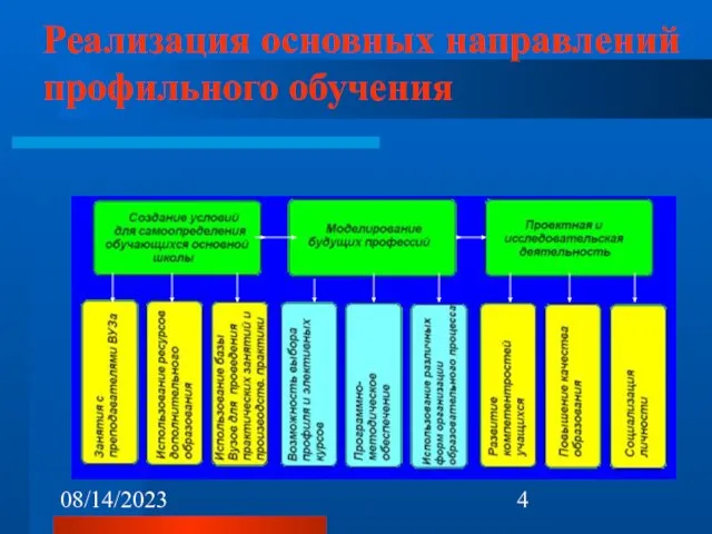 08/14/2023 Реализация основных направлений профильного обучения