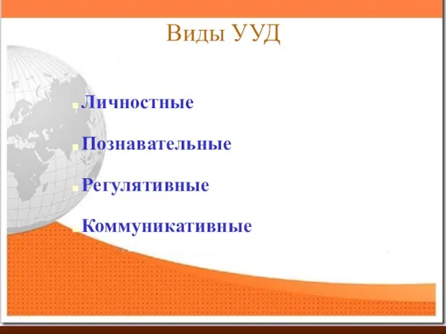 Виды УУД Личностные Познавательные Регулятивные Коммуникативные