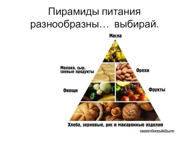 Пирамиды питания разнообразны… выбирай.