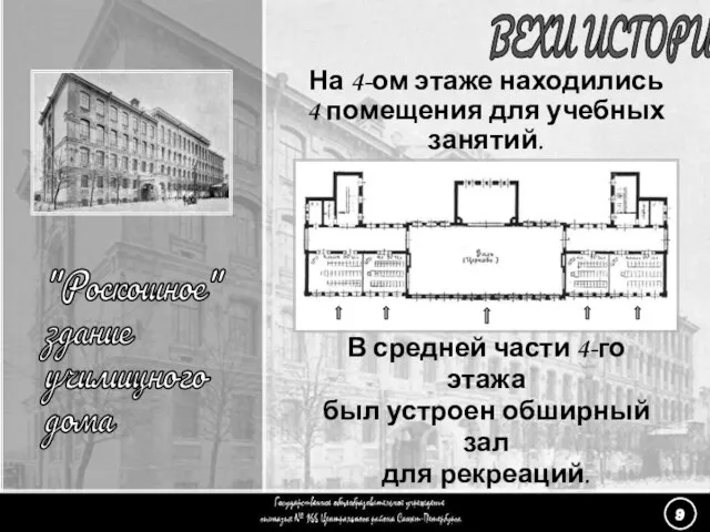 (9) «Роскошное здание» - 9 ВЕХИ ИСТОРИИ "Роскошное" здание училищного дома На