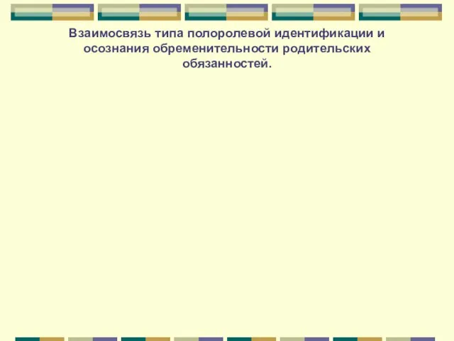 Взаимосвязь типа полоролевой идентификации и осознания обременительности родительских обязанностей.