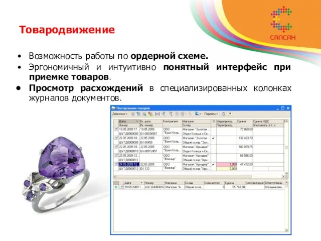 Товародвижение Возможность работы по ордерной схеме. Эргономичный и интуитивно понятный интерфейс при
