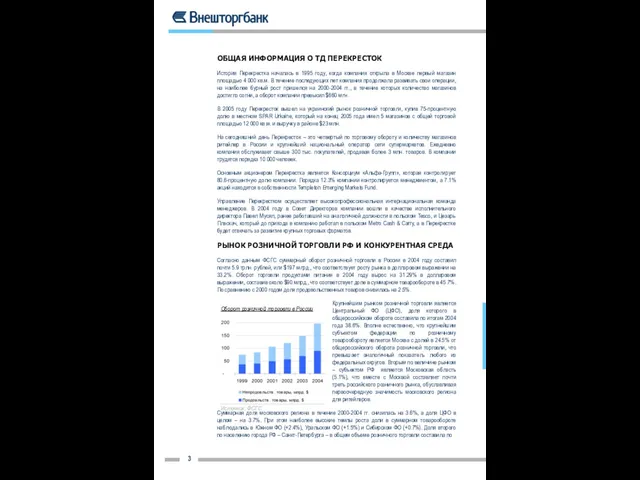 ОБЩАЯ ИНФОРМАЦИЯ О ТД ПЕРЕКРЕСТОК История Перекрестка началась в 1995 году, когда