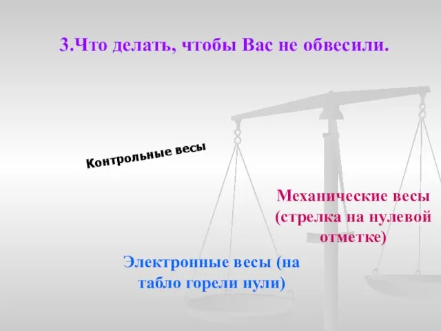 3.Что делать, чтобы Вас не обвесили. Контрольные весы Электронные весы (на табло