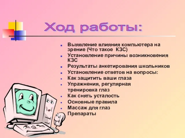 Выявление влияния компьютера на зрение (Что такое КЗС) Установление причины возникновения КЗС