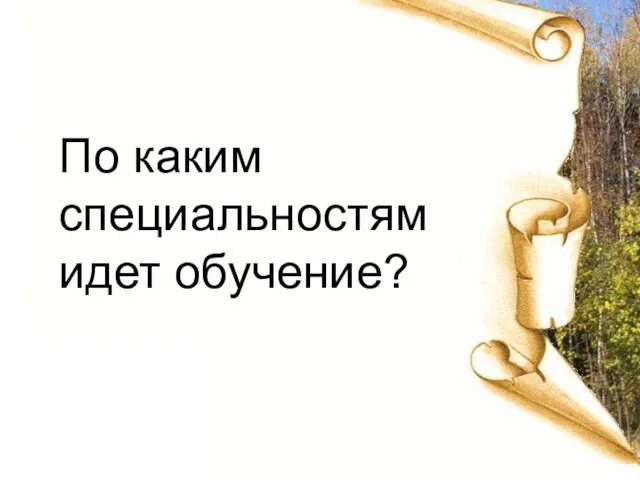 По каким специальностям идет обучение?