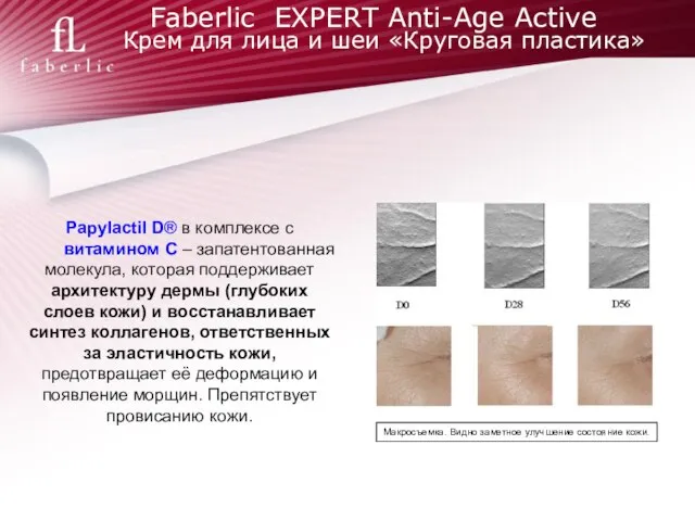 Faberlic EXPERT Anti-Age Active Крем для лица и шеи «Круговая пластика» Papylactil