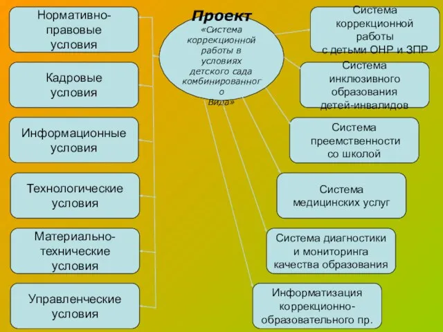 Кадровые условия Проект «Система коррекционной работы в условиях детского сада комбинированного Вида»