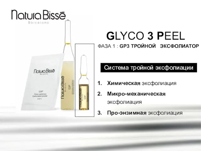 GLYCO 3 PEEL Система тройной эксфолиации ФАЗА 1 : GP3 ТРОЙНОЙ ЭКСФОЛИАТОР