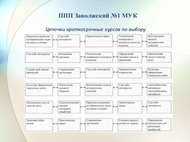 Цепочки краткосрочных курсов по выбору ППП Заволжский №1 МУК