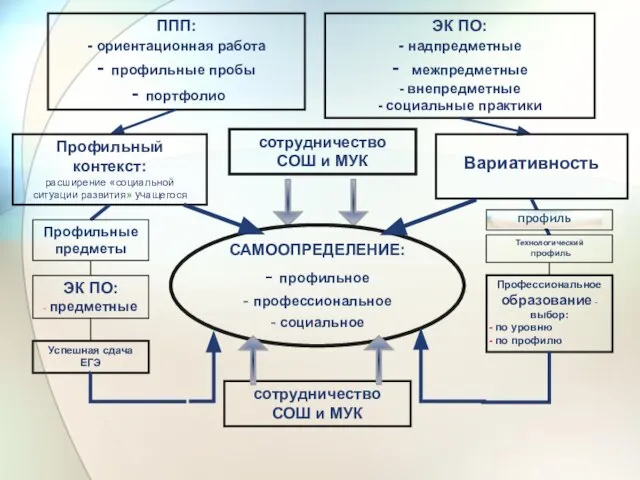 ЭК ПО: - надпредметные - межпредметные - внепредметные - социальные практики ППП: