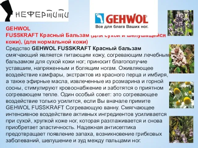 GEHWOL FUSSКRАFT Красный Бальзам (для сухой и шелушащейся кожи), (для нормальной кожи)