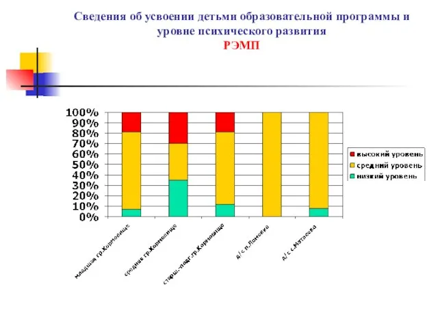 Сведения об усвоении детьми образовательной программы и уровне психического развития РЭМП