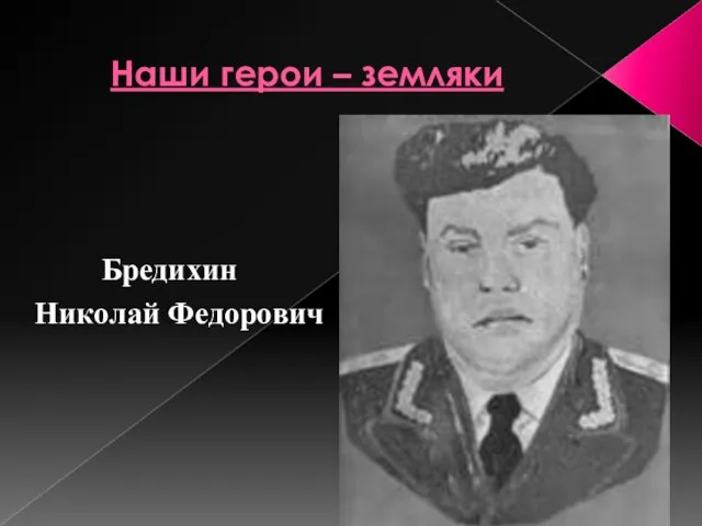 Наши герои – земляки Бредихин Николай Федорович