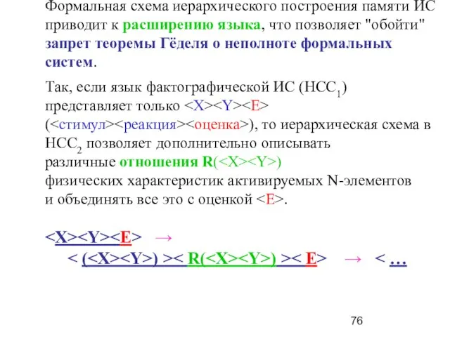 Формальная схема иерархического построения памяти ИС приводит к расширению языка, что позволяет