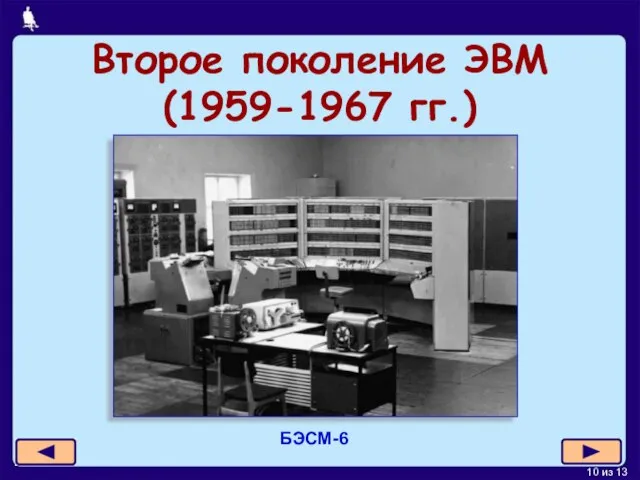 Второе поколение ЭВМ (1959-1967 гг.) БЭСМ-6