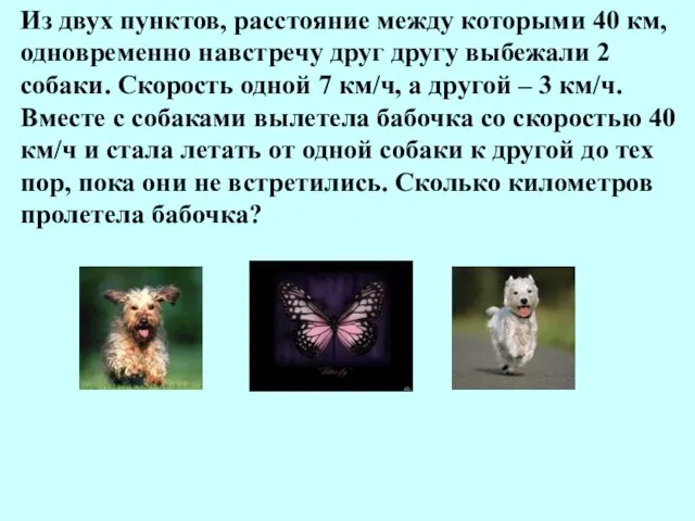 Из двух пунктов, расстояние между которыми 40 км, одновременно навстречу друг другу