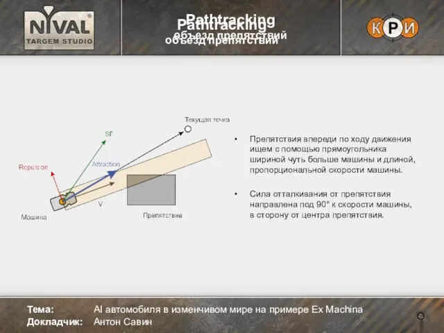 Pathtracking объезд препятствий Препятствия впереди по ходу движения ищем с помощью прямоугольника