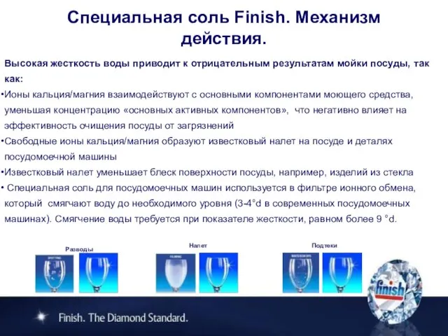 Высокая жесткость воды приводит к отрицательным результатам мойки посуды, так как: Ионы