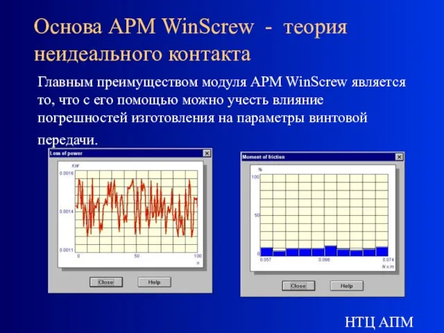 НТЦ АПМ Основа APM WinScrew - теория неидеального контакта Главным преимуществом модуля