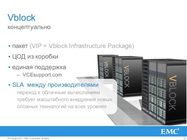 Vblock концептуально пакет (VIP = Vblock Infrastructure Package) ЦОД из коробки единая