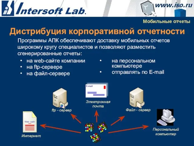 Мобильные отчеты на web-сайте компании на ftp-сервере на файл-сервере ftp - сервер