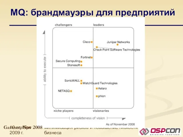 10 ноября 2009 г. Защита корпоративных сетей: минимизация рисков и повышение гибкости