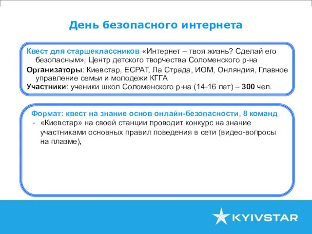 День безопасного интернета Квест для старшеклассников «Интернет – твоя жизнь? Сделай его