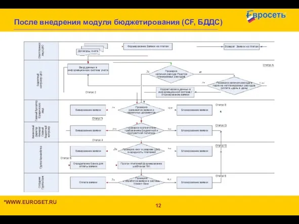 После внедрения модуля бюджетирования (СF, БДДС) *WWW.EUROSET.RU