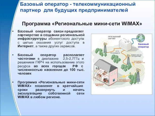 Базовый оператор - телекоммуникационный партнер для будущих предпринимателей Базовый оператор связи предлагает