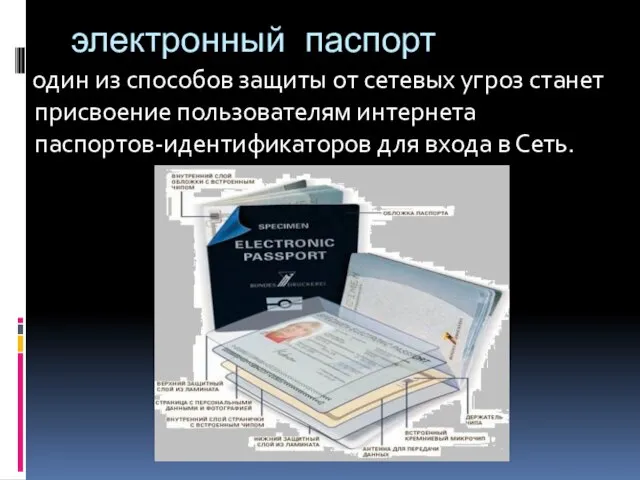 электронный паспорт один из способов защиты от сетевых угроз станет присвоение пользователям