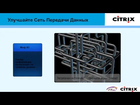 Загрязнен источник? Обновите водопровод! Улучшайте Сеть Передачи Данных Миф #3 Утечка информации происходит на сетевом уровне