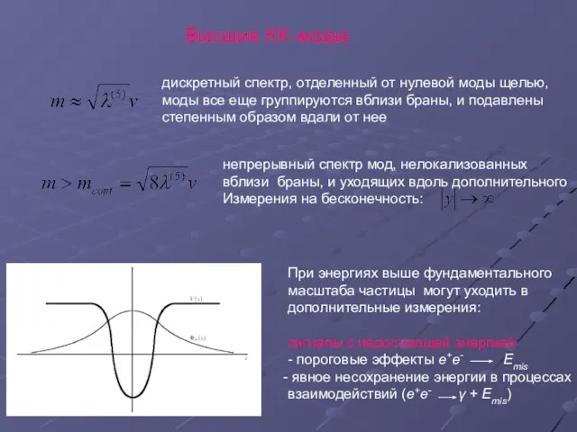 дискретный спектр, отделенный от нулевой моды щелью, моды все еще группируются вблизи