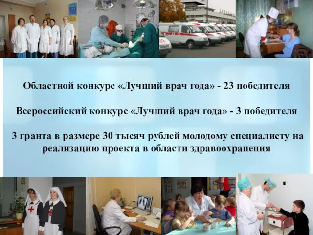 Областной конкурс «Лучший врач года» - 23 победителя Всероссийский конкурс «Лучший врач