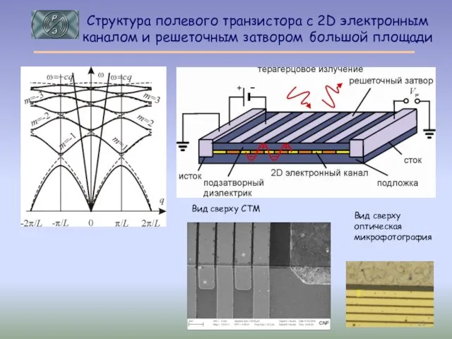 Структура полевого транзистора с 2D электронным каналом и решеточным затвором большой площади