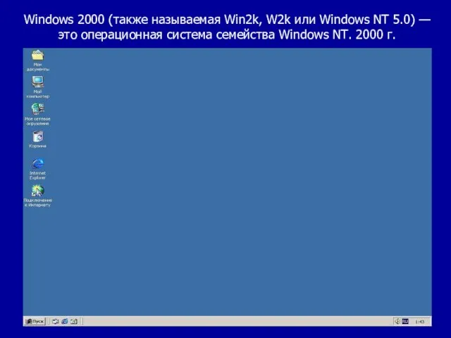 Windows 2000 (также называемая Win2k, W2k или Windows NT 5.0) — это