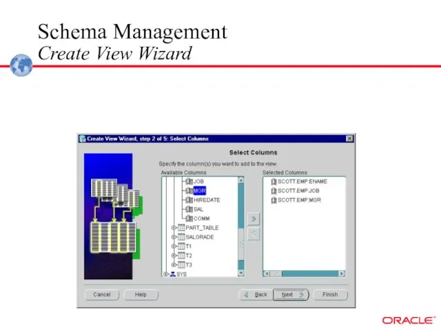 Schema Management Create View Wizard