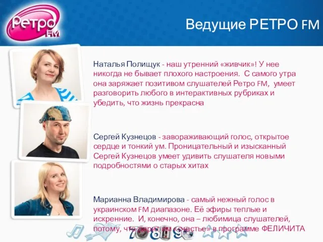 Ведущие РЕТРО FM Наталья Полищук - наш утренний «живчик»! У нее никогда