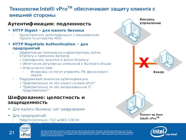 Аутентификация: подлинность HTTP Digest – для малого бизнеса Односторонняя аутентификация с хэшированием