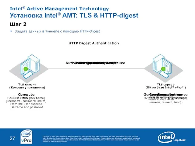 Шаг 2 Защита данных в туннеле с помощью HTTP-Digest Intel® Active Management