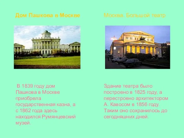 В 1839 году дом Пашкова в Москве приобрела государственная казна, а с